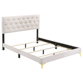 Coaster Furniture Kendall White Tufted Queen Panel Bed