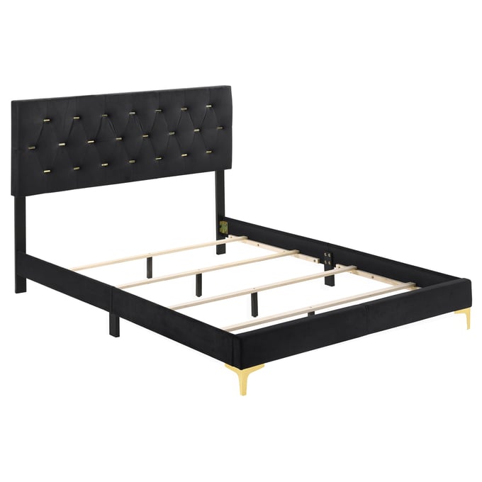 Coaster Furniture Kendall Black Tufted King Panel Bed CST-224451KE