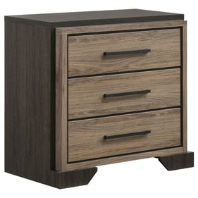 Coaster Furniture Baker Brown Light Taupe 3 Drawers Nightstand