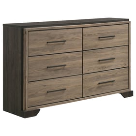 Coaster Furniture Baker Brown Light Taupe 6 Drawers Dresser