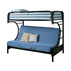 Coaster Furniture Montgomery Glossy Black Twin Over Futon Bunk Bed