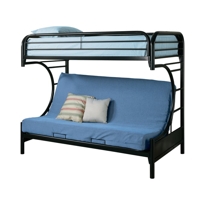 Coaster Furniture Montgomery Glossy Black Twin Over Futon Bunk Bed CST-2253K