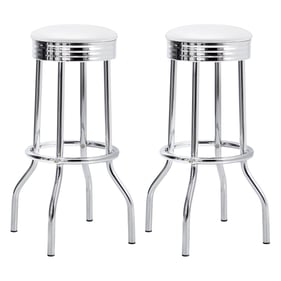 2 Coaster Furniture Theodore White Upholstered Top Bar Stools