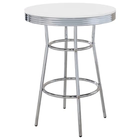 Coaster Furniture Theodore White Chrome Round Bar Table