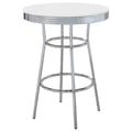 Theodore Round Bar Table Chrome and Glossy White