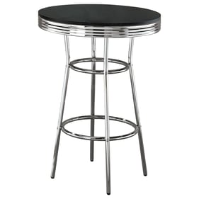 Coaster Furniture Theodore Black Chrome Round Bar Table