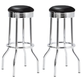 2 Coaster Furniture Theodore Black Chrome Bar Stools