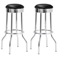 Theodore Upholstered Top Bar Stools Black and Chrome (Set of 2)