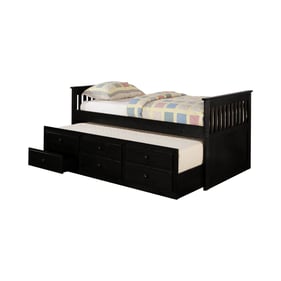 Coaster Furniture Rochford Black Twin Captains Daybed with Storage Trundle