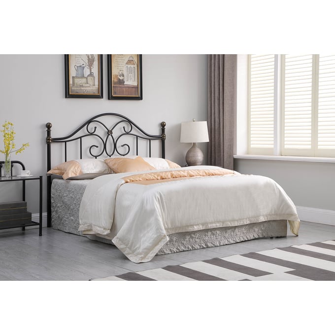 Coaster Furniture Bailey Black Bronze Full Queen Metal Headboard with Frame CST-300182QF-9601QK