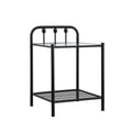 Livingston 1-shelf Nightstand with Glass Top Dark Bronze