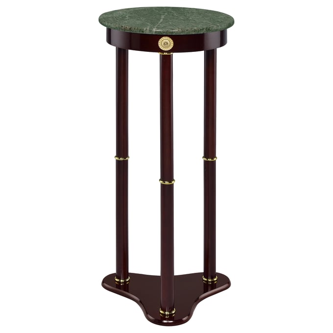 Coaster Furniture Edie Green Merlot Round Marble Top Accent Table CST-3315