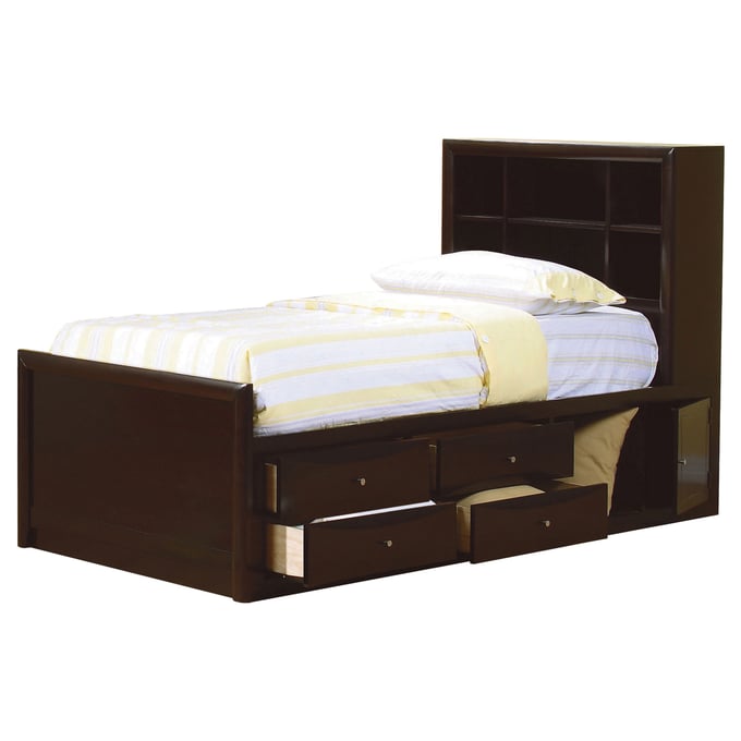 Coaster Furniture Phoenix Cappuccino Full Bookcase Underbed Storage Bed CST-400180F