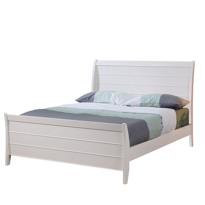 Coaster Furniture Selena Buttermilk Twin Sleigh Platform Bed CST-400231T