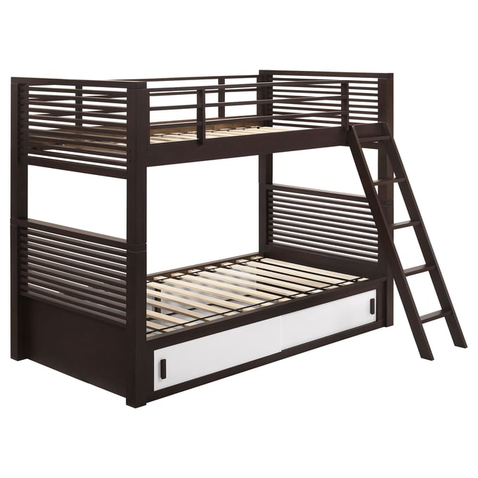 Coaster Furniture Oliver Java Twin Over Twin Bunk Bed CST-400736T