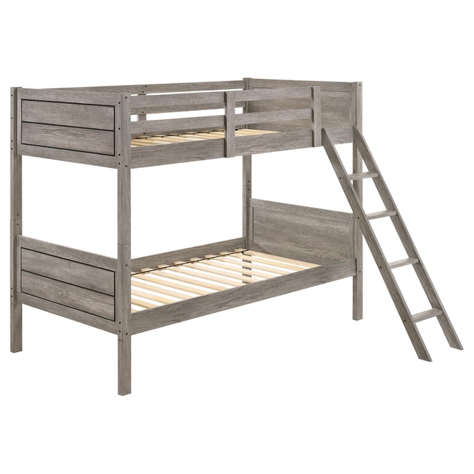 Coaster Furniture Ryder Weathered Taupe Twin Twin Bunk Bed CST-400818