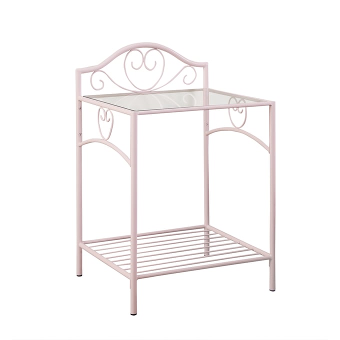 Coaster Furniture Massi Powder Pink 1 Shelf Nightstand CST-401152