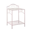 Massi 1-shelf Nightstand with Glass Top Powder Pink