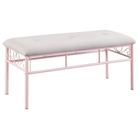 Coaster Furniture Massi White Powder Pink Bench