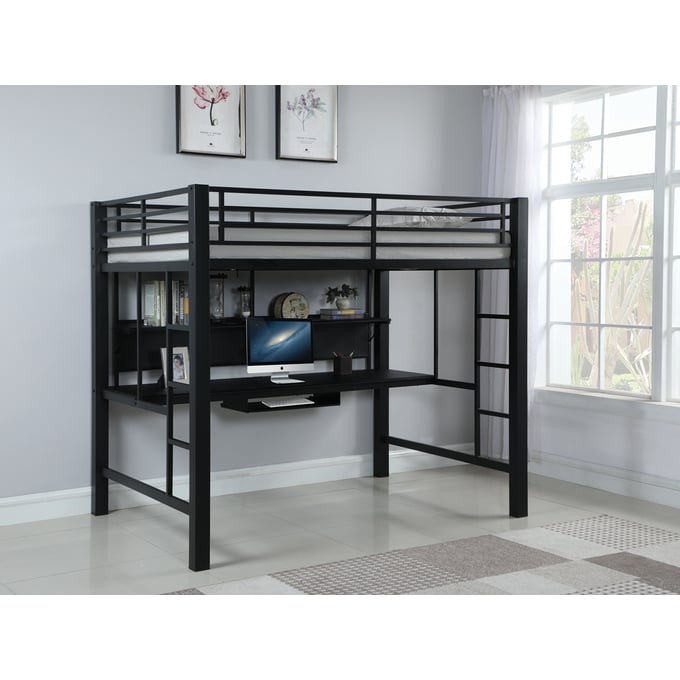 Loft bed black best sale metal