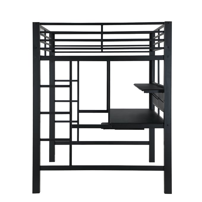 Coaster Furniture Avalon Black Metal Full Workstation Loft Bed