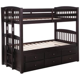 Coaster Furniture Kensington Cappuccino Twin Over Twin Trundle Bunk Bed