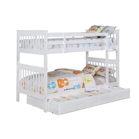 Coaster Furniture Chapman White Twin Over Twin Bunk Bed with Trundle