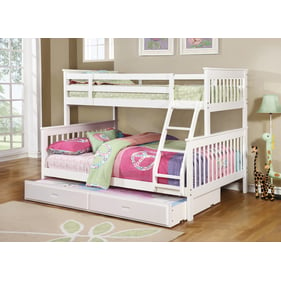 Coaster Furniture Chapman White Twin Over Full Bunk Bed with Trundle