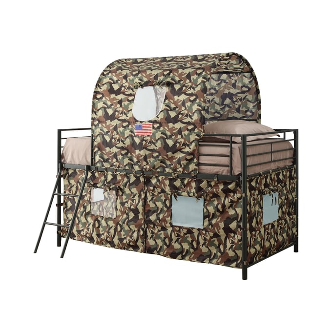 Coaster Furniture Camouflage Army Green Tent Bunk Bed CST-460331