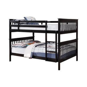 Coaster Furniture Black Wood Attached Ladder Full Over Full Bunk Bed