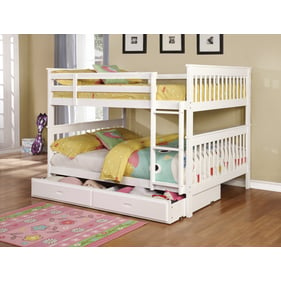 Coaster Furniture Chapman White Full Over Full Bunk Bed with Trundle