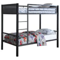 Meyers Twin Over Twin Metal Bunk Bed Black and Gunmetal