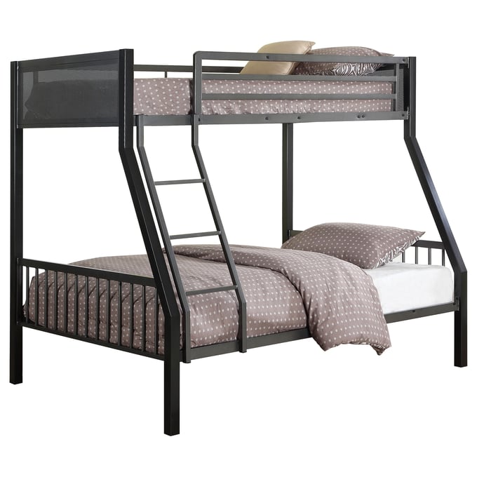 Coaster Furniture Meyers Black Gunmetal Twin Over Full Bunk Bed CST-460391