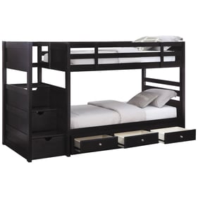 Coaster Furniture Elliott Cappuccino Twin Over Twin Bunk Under Storage Bed