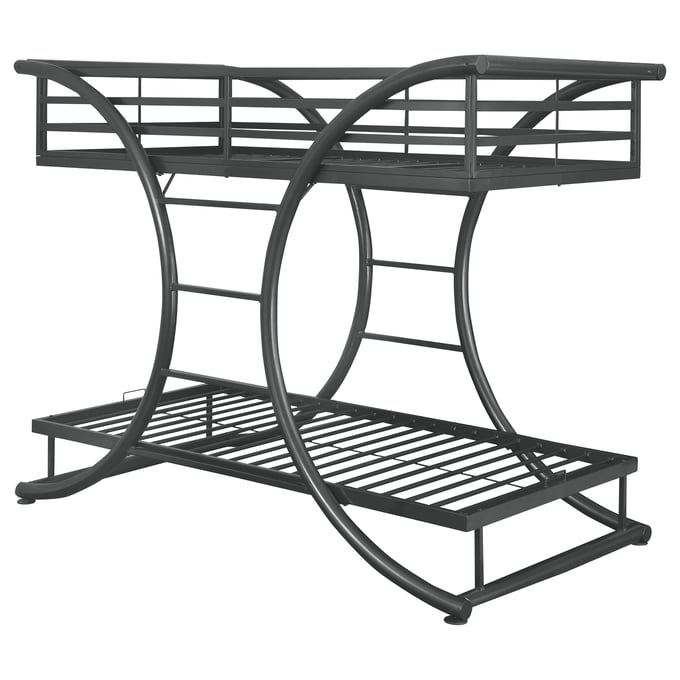 Coaster Furniture Stephan Gunmetal Twin Over Twin Bunk Bed CST-461078