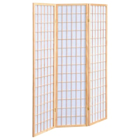 Coaster Furniture Carrie Natural White 3 Panel Folding Screen