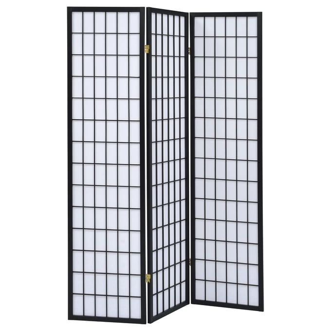 Coaster Furniture Carrie Black White 3 Panel Folding Screen CST-4622