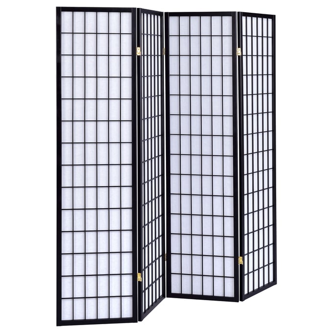 Coaster Furniture Roberto Black White 4 Panel Folding Screen CST-4624