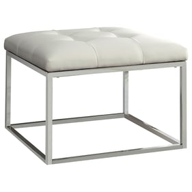 Coaster Furniture Swanson White Upholstered Tufted Ottoman