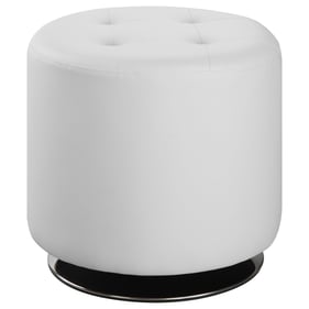 Coaster Furniture Bowman White Round Ottoman