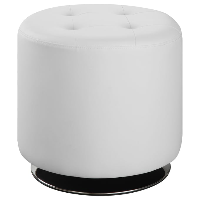 Coaster Furniture Bowman White Round Ottoman CST-500554