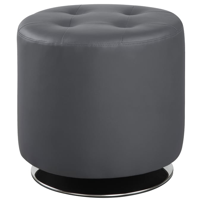 Coaster Furniture Bowman Grey Round Ottoman CST-500555