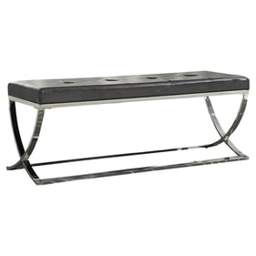 Coaster Furniture Walton Black Rectangle Tufted Bench