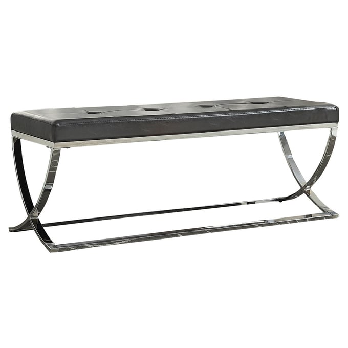 Coaster Furniture Walton Black Rectangle Tufted Bench CST-501156