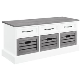 Coaster Furniture Alma White Grey 3 Drawers Storage Bench