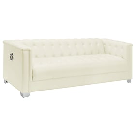 Coaster Furniture Chaviano Pearl White Tufted Upholstered Sofa