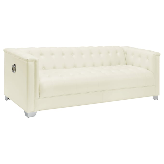 Coaster Furniture Chaviano Pearl White Tufted Upholstered Sofa CST-505391