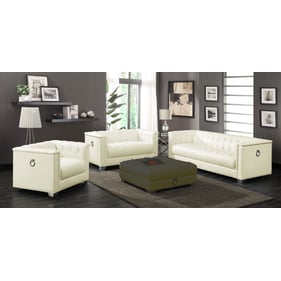 Coaster Furniture Chaviano Pearl White 3pc Living Room Set