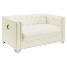 Coaster Furniture Chaviano Pearl White Tufted Upholstered Loveseat