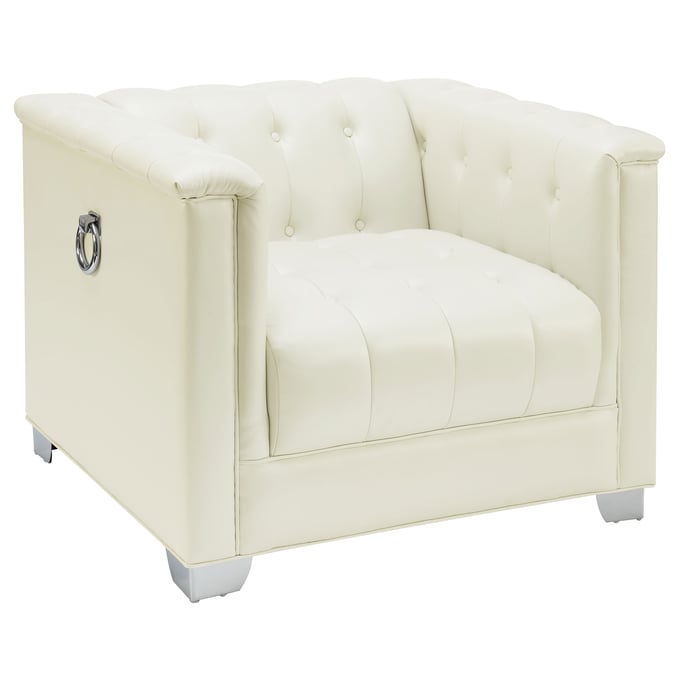 Coaster Furniture Chaviano Pearl White Tufted Upholstered Chair CST-505393